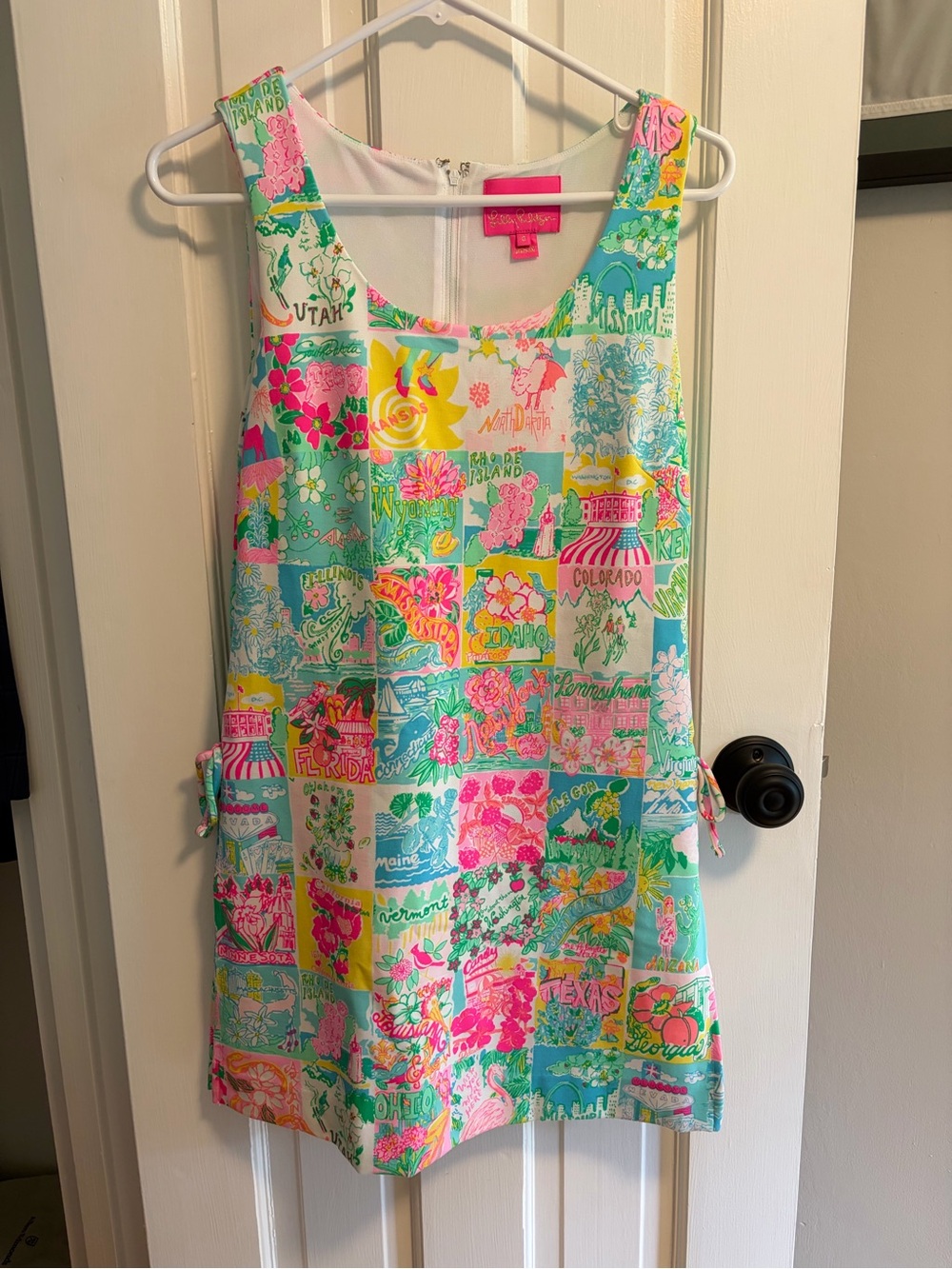 Lilly Pulitzer Neon Pink & Aqua Tropical Romper Size 0